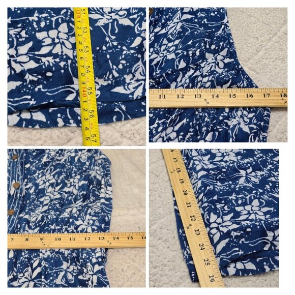 Soft Surroundings Womens Blue Floral Sleeveless Jumpsuit Wide Leg Rayon Size PS - Picture 11 of 13